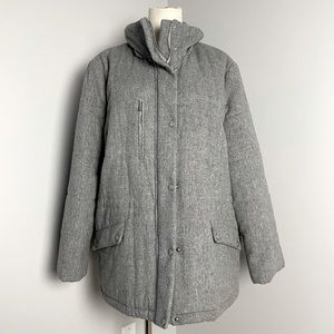 Talbots Wool Blend Gray Puffer Parka Coat